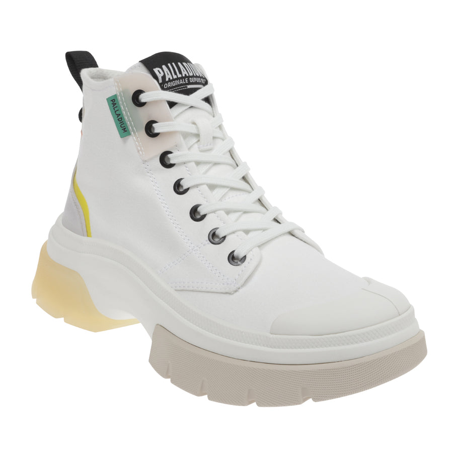 Bottes Femme Palladium Pallawave - Style Sneaker Urbain, Semelle Ondulée, Toile Moleskine, Bout Renforcé